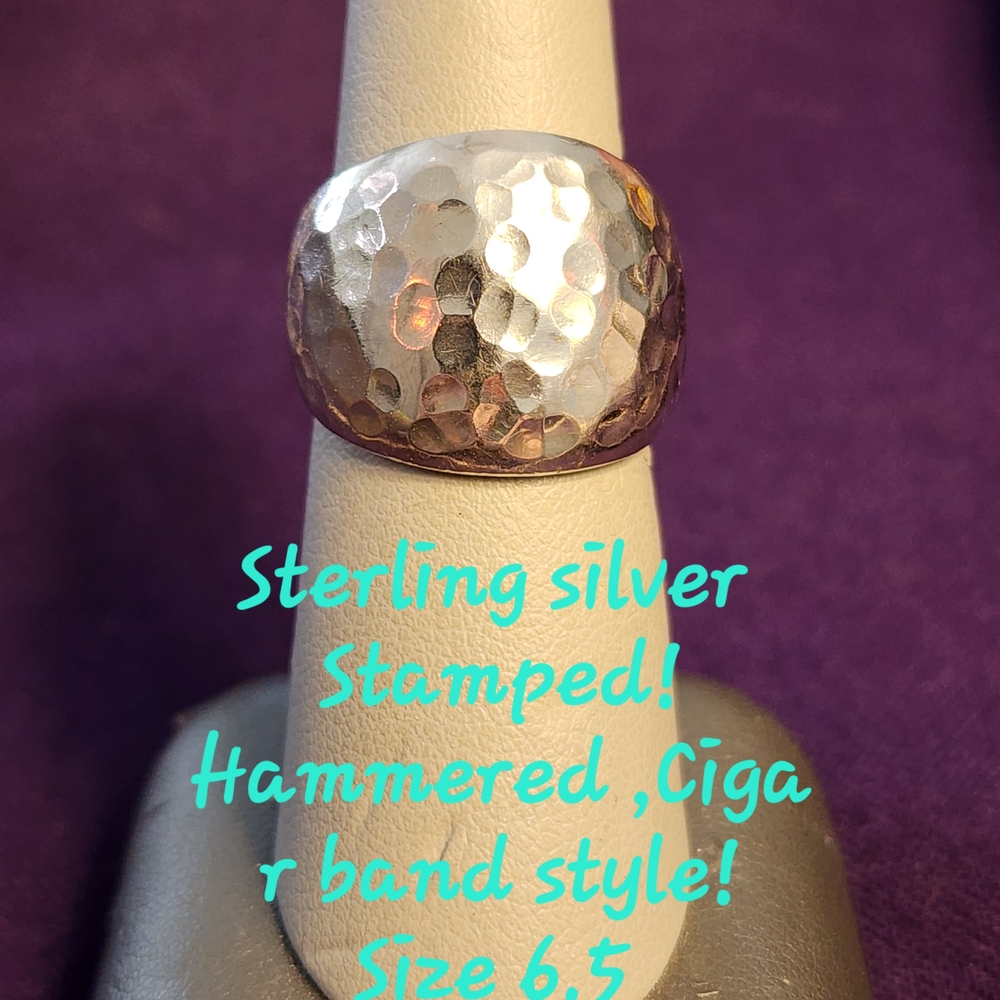 Hammered Silver Ring - image 1
